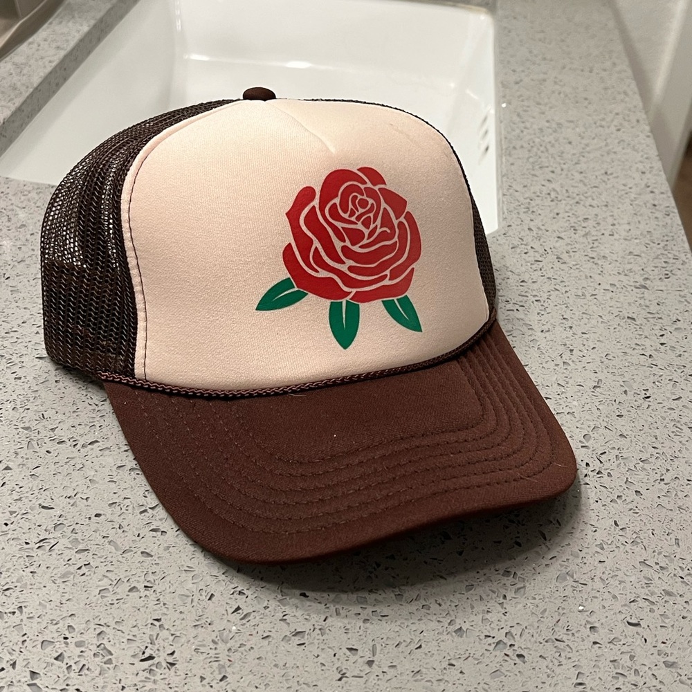 Two Tone Rose Trucker Hat